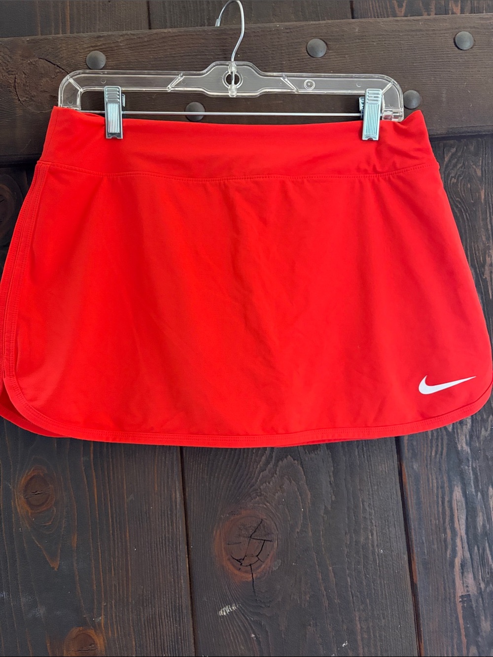 Nike Red Athletic Skirt with White Swoosh